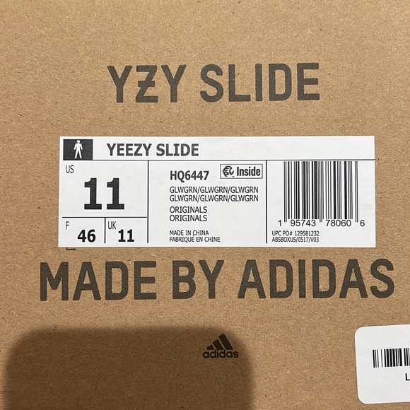 Brand new in box never worn lime green Yeezy Slides - Picture 6 of 6